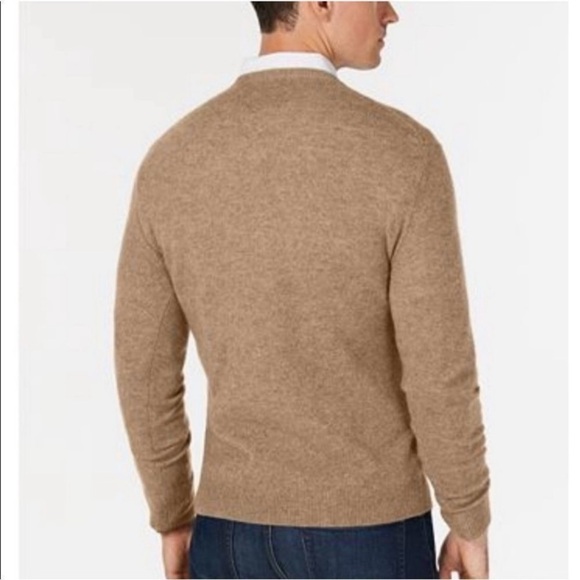 Club Room Estate Cashmere V-Neck Men's Sweater Tan XL - Picture 2 of 11